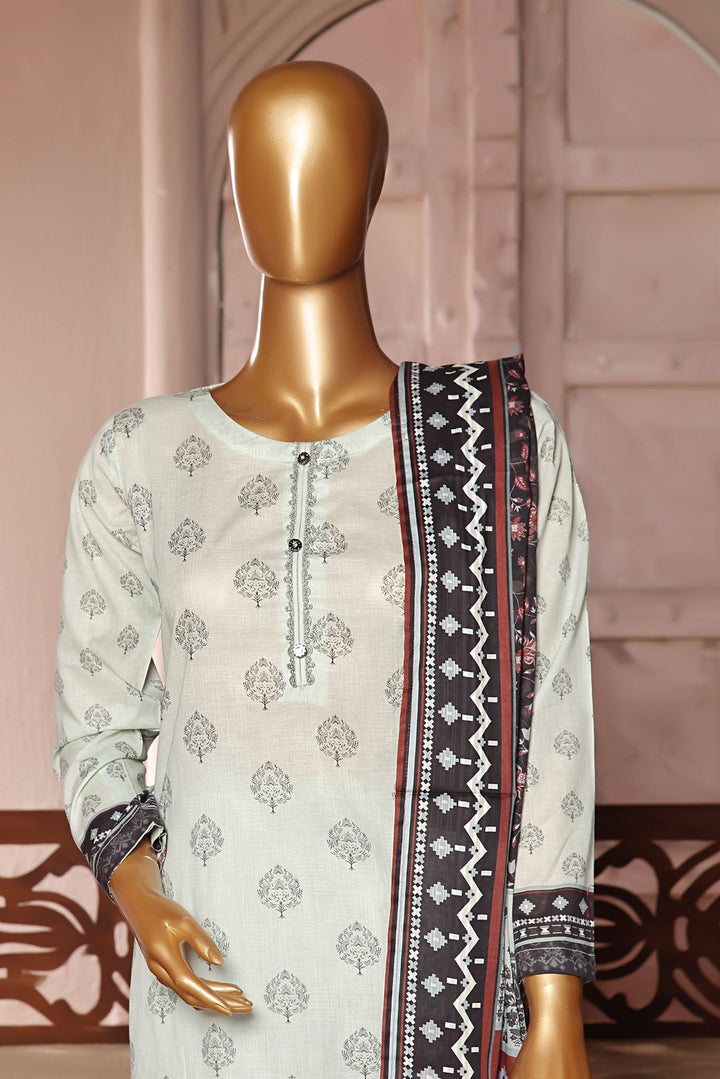 3 PIECE - DIGITAL PRINTED CHIKANKARI LAWN SUIT - PAK FABRICS