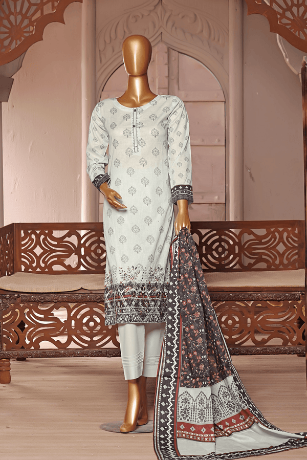 3 PIECE - DIGITAL PRINTED CHIKANKARI LAWN SUIT - PAK FABRICS