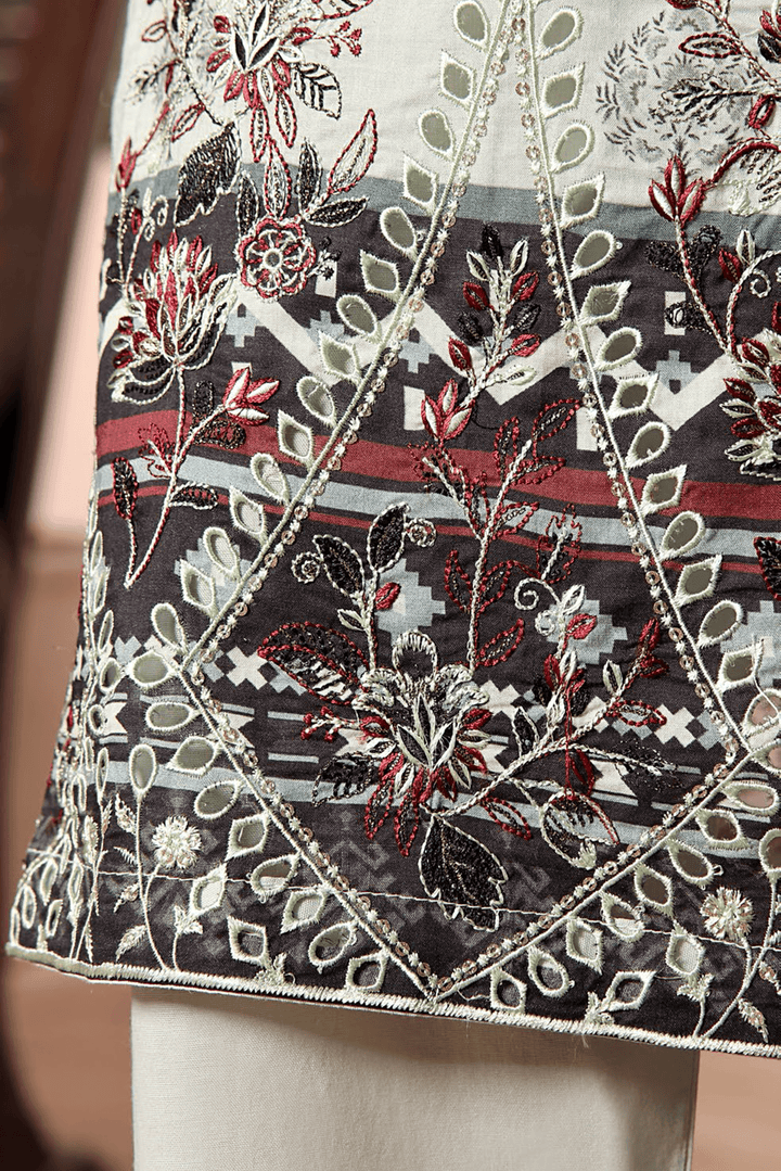 3 PIECE - DIGITAL PRINTED CHIKANKARI LAWN SUIT - PAK FABRICS