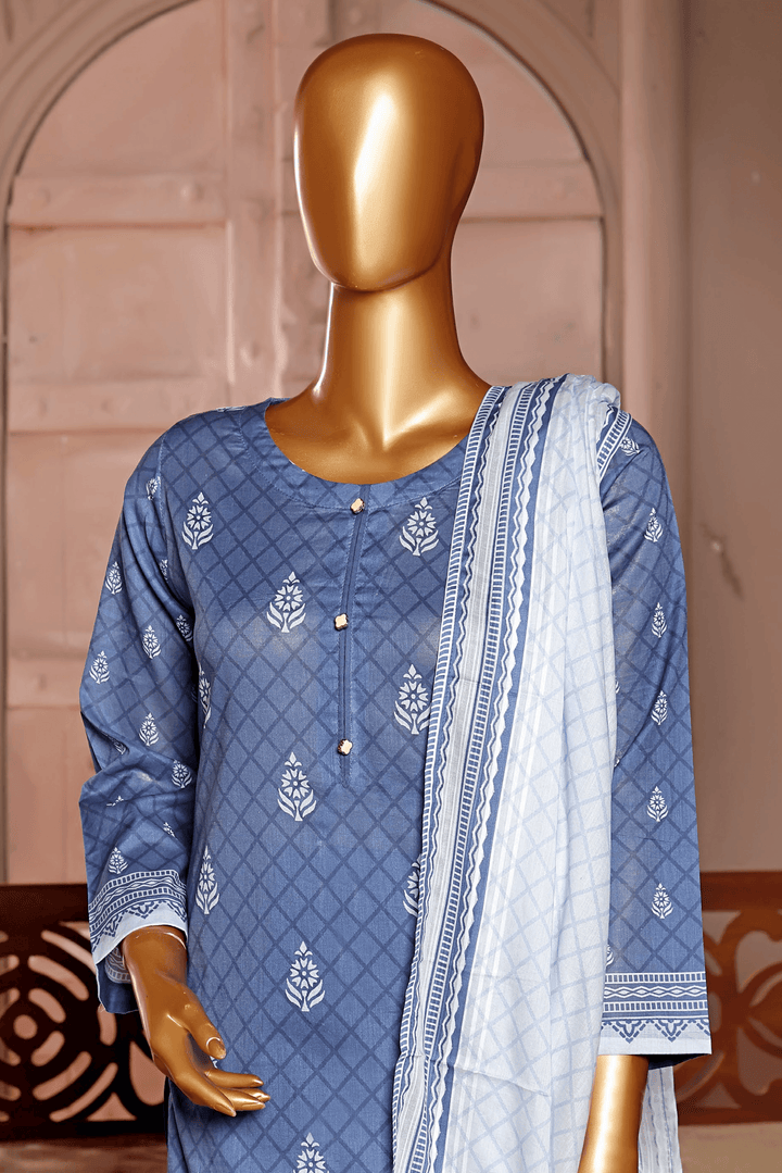 3 PIECE - DIGITAL PRINTED CHIKANKARI LAWN SUIT - PAK FABRICS