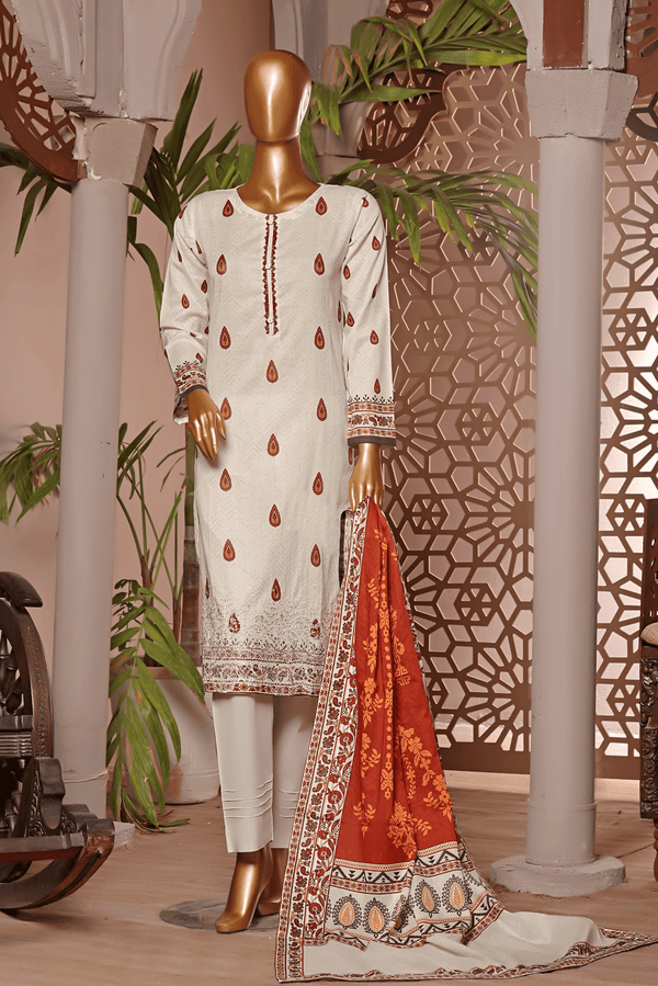 3 PIECE - DIGITAL PRINTED CHIKANKARI LAWN SUIT - PAK FABRICS