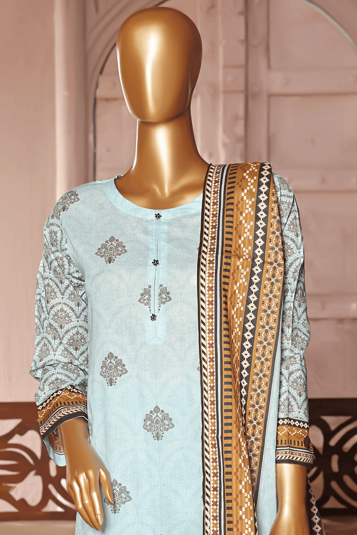 3 PIECE - DIGITAL PRINTED CHIKANKARI LAWN SUIT - PAK FABRICS