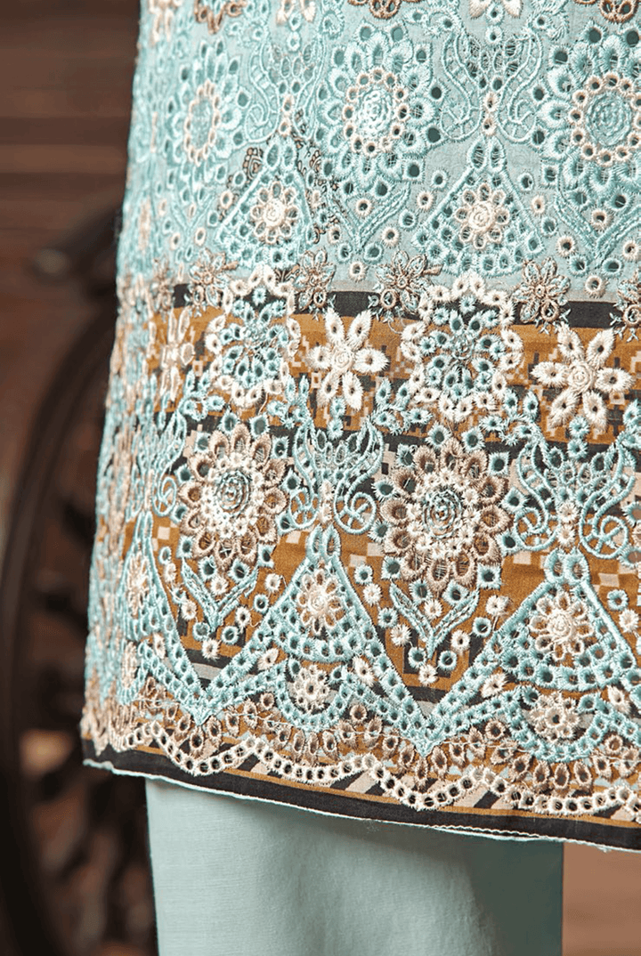 3 PIECE - DIGITAL PRINTED CHIKANKARI LAWN SUIT - PAK FABRICS