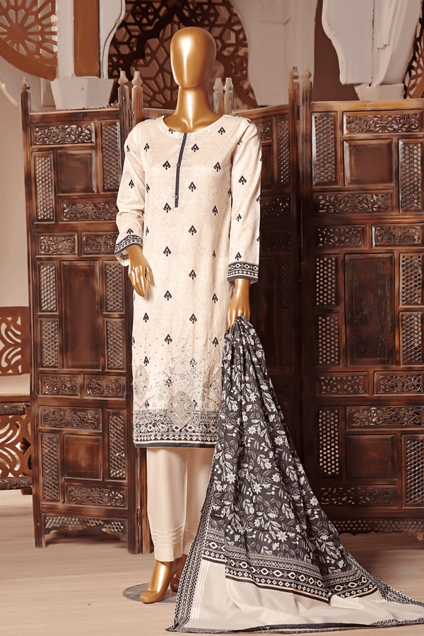 3 PIECE - DIGITAL PRINTED CHIKANKARI LAWN SUIT - PAK FABRICS