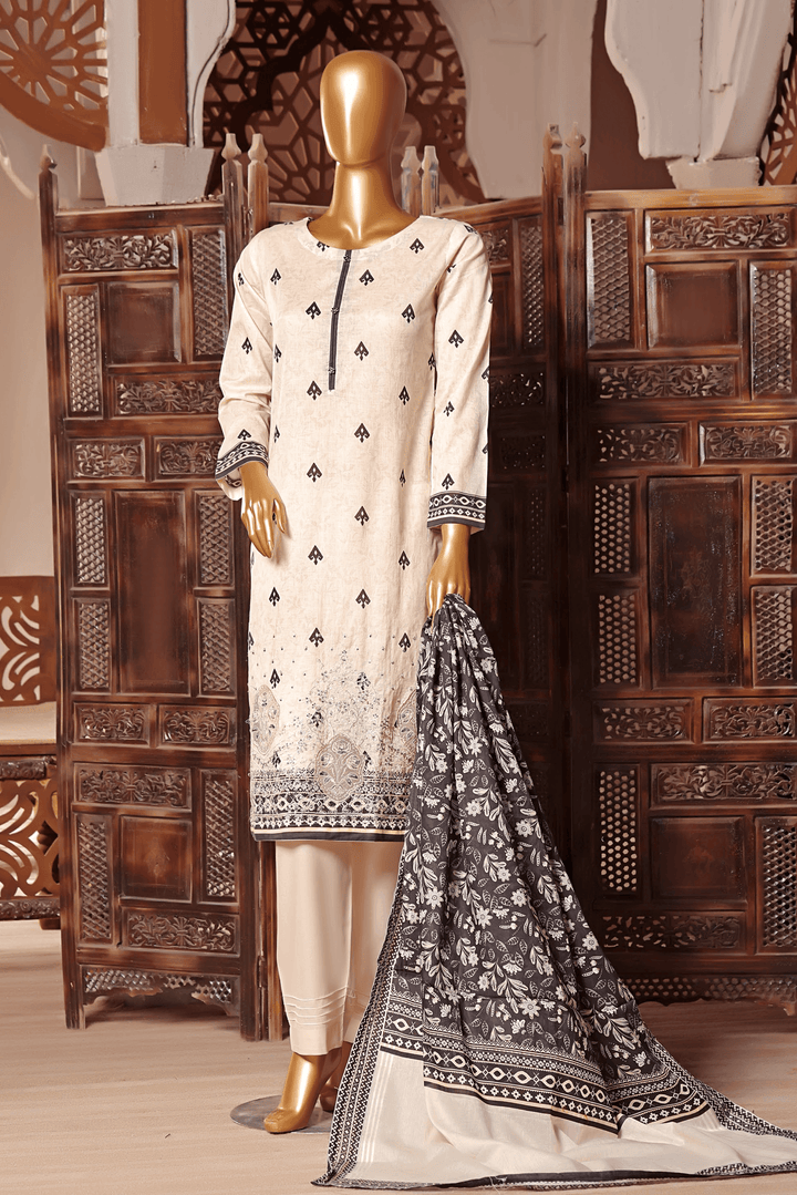 3 PIECE - DIGITAL PRINTED CHIKANKARI LAWN SUIT - PAK FABRICS