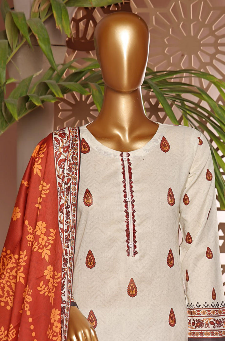 3 PIECE - DIGITAL PRINTED CHIKANKARI LAWN SUIT - PAK FABRICS