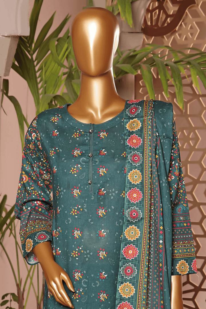3 PIECE - DIGITAL PRINTED CHIKANKARI LAWN SUIT - PAK FABRICS