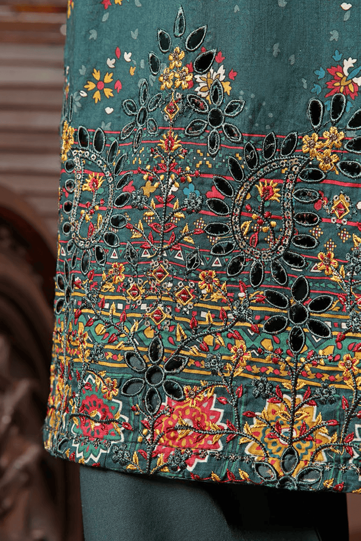 3 PIECE - DIGITAL PRINTED CHIKANKARI LAWN SUIT - PAK FABRICS