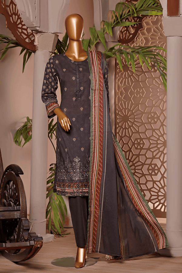 3 PIECE - DIGITAL PRINTED CHIKANKARI LAWN SUIT - PAK FABRICS