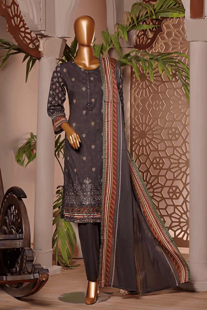 3 PIECE - DIGITAL PRINTED CHIKANKARI LAWN SUIT - PAK FABRICS