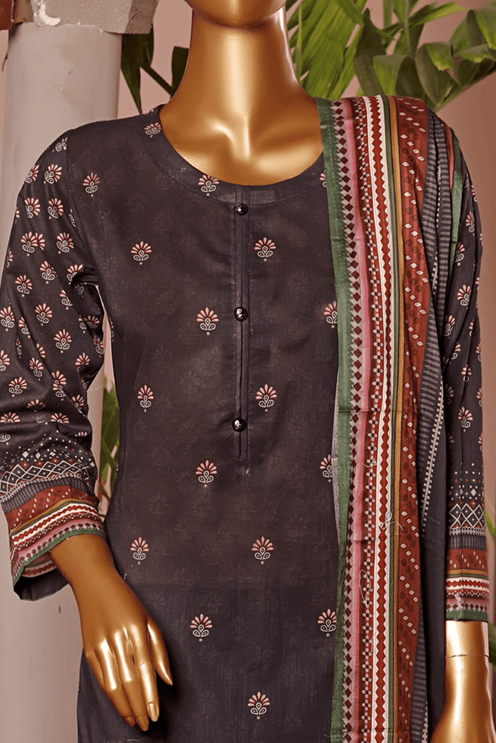 3 PIECE - DIGITAL PRINTED CHIKANKARI LAWN SUIT - PAK FABRICS