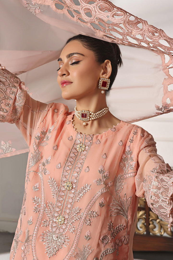 3 PIECE - EMBROIDERED CHIFFON SUIT - PAK FABRICS