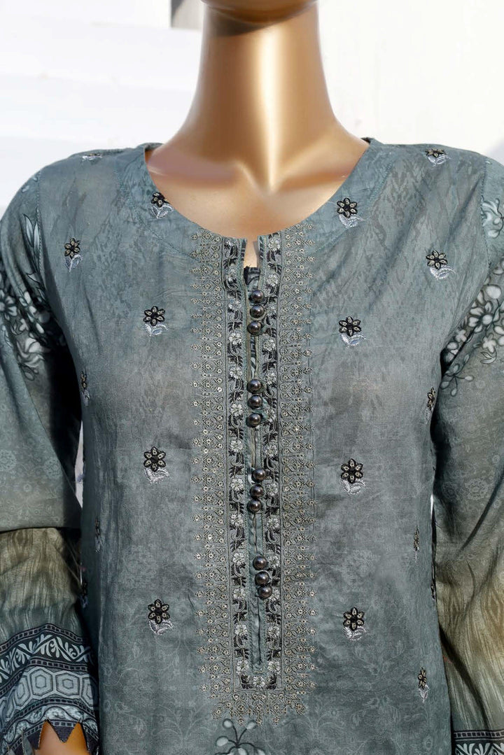 3 PIECE - DIGITAL PRINTED EMBROIDERED LAWN SUIT - PAK FABRICS