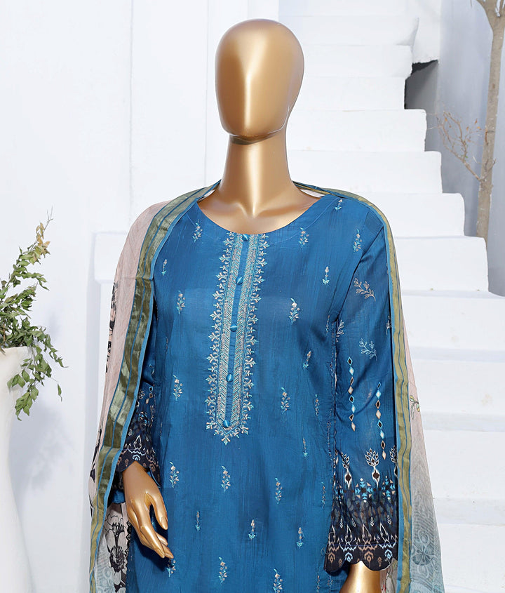3 PIECE - DIGITAL PRINTED EMBROIDERED LAWN SUIT - PAK FABRICS