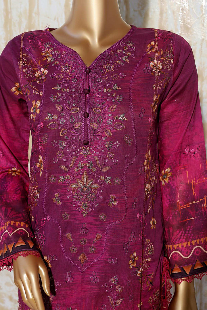 3 PIECE - DIGITAL PRINTED CHIKANKARI LAWN SUIT - PAK FABRICS