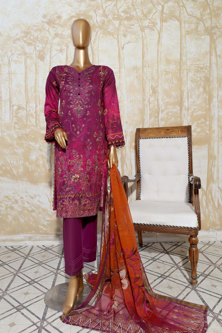 3 PIECE - DIGITAL PRINTED CHIKANKARI LAWN SUIT - PAK FABRICS