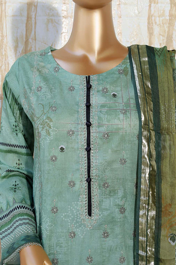 3 PIECE - DIGITAL PRINTED CHIKANKARI LAWN SUIT - PAK FABRICS