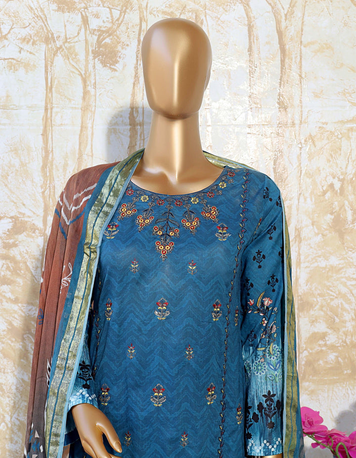 3 PIECE - DIGITAL PRINTED CHIKANKARI LAWN SUIT - PAK FABRICS