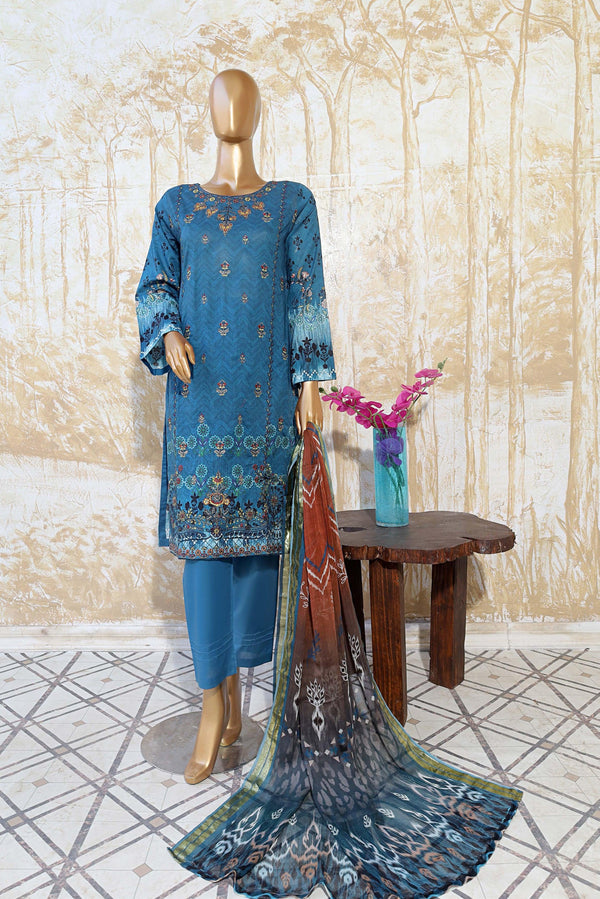 3 PIECE - DIGITAL PRINTED CHIKANKARI LAWN SUIT - PAK FABRICS