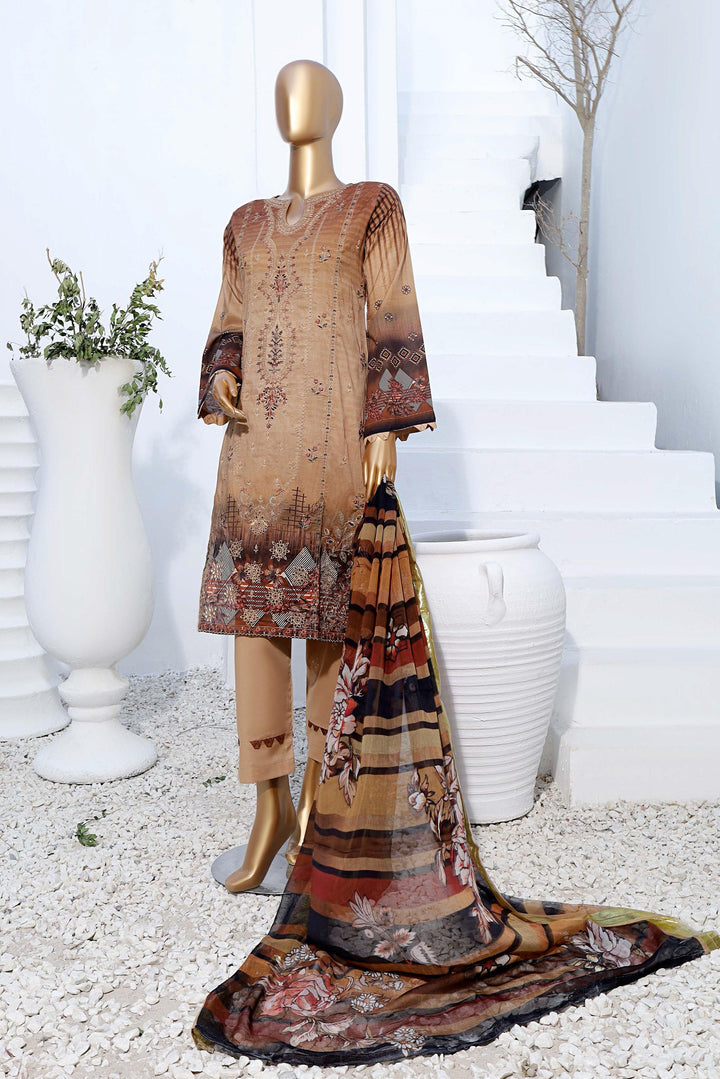 3 PIECE - DIGITAL PRINTED CHIKANKARI LAWN SUIT - PAK FABRICS